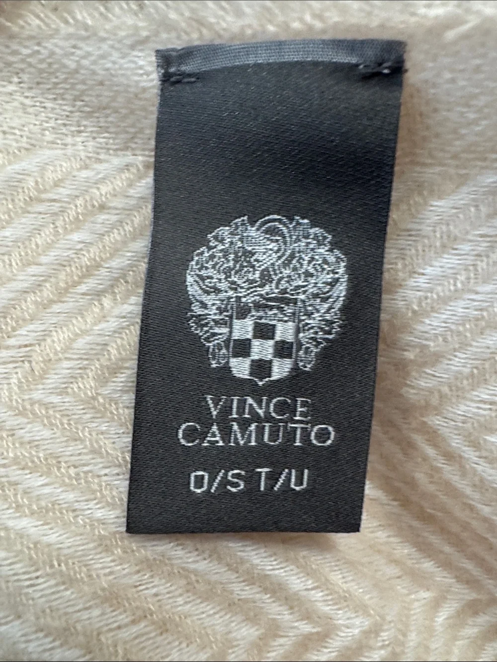 Vince Camuto Cream Woven Fringe Throw Scarf